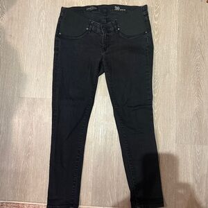 .Crew Maternity Toothpick Skinny Jeans Black Ankle Stretch Size 30